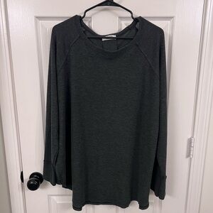 Zenana Outfitters Charcoal Knit Top